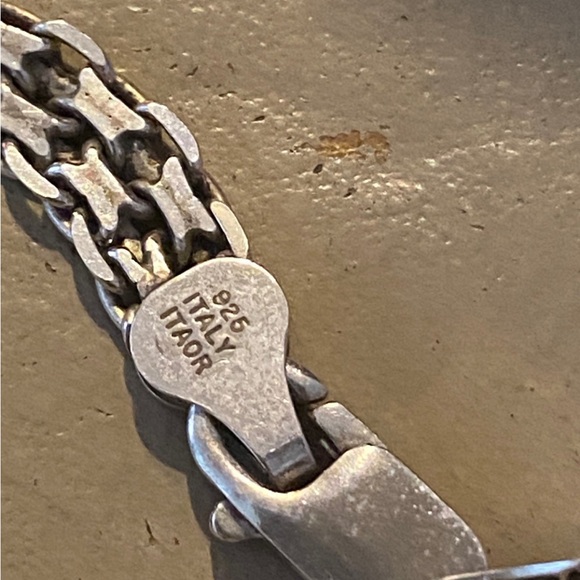 Rhodochrosite sterling Italy necklace - Picture 5 of 6